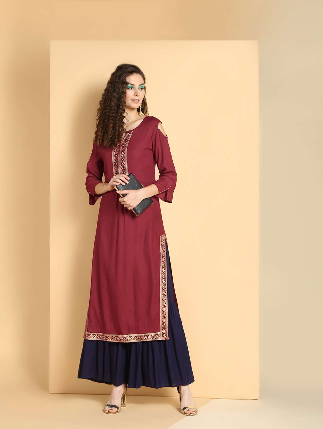 solid kurta palazzo set