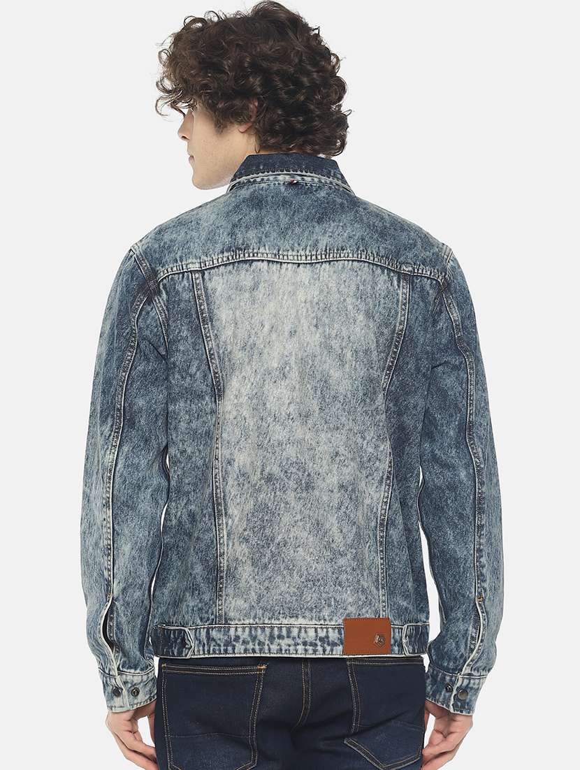 blue solid denim jacket - 16598727 -  Standard Image - 2