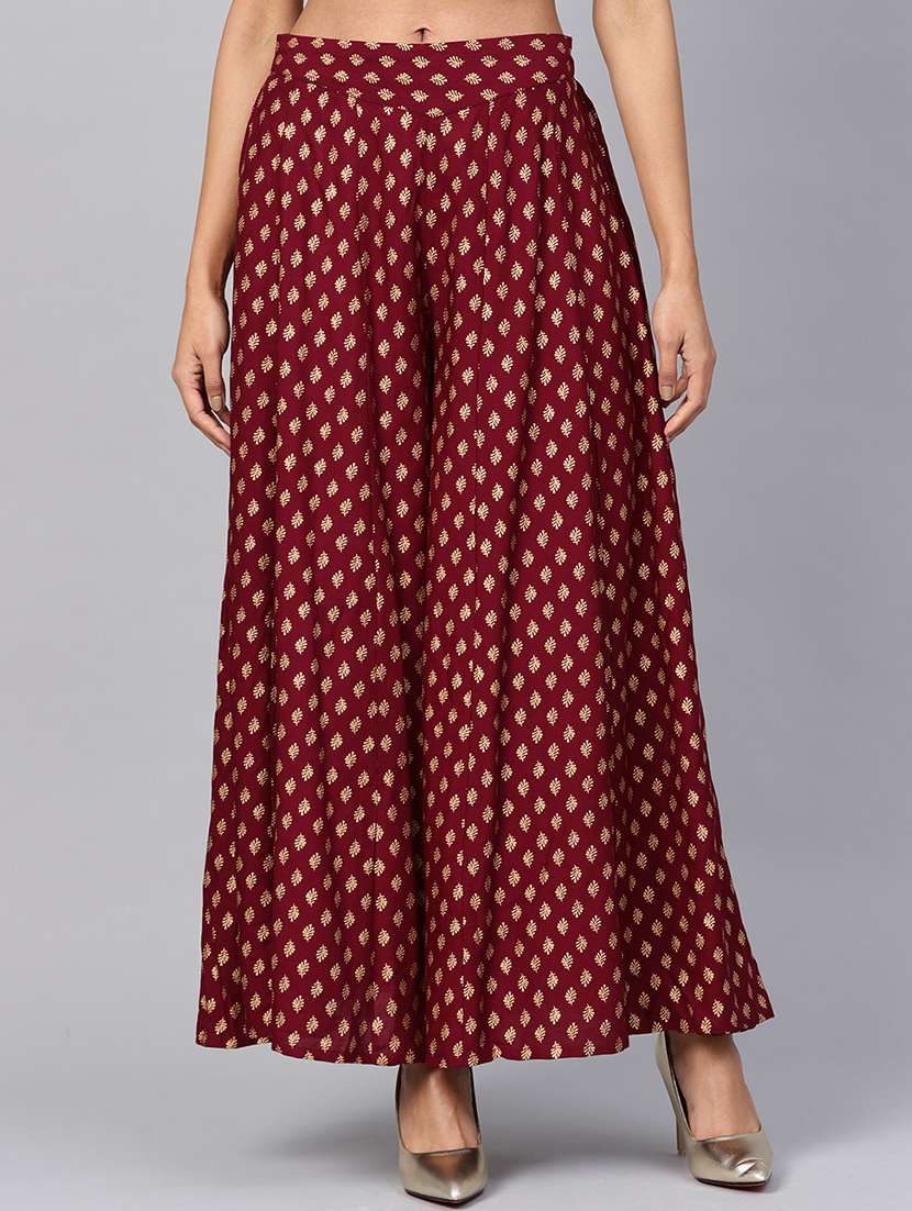 block printed flared palazzo