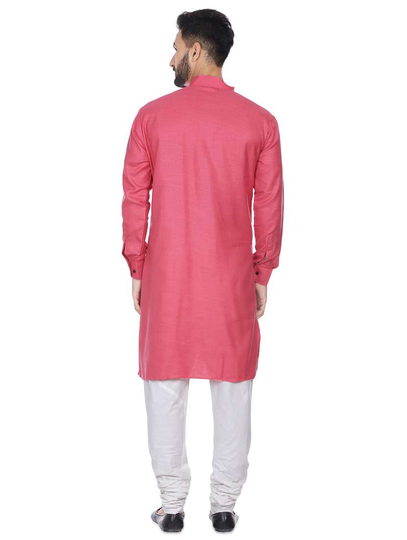 pink solid long kurta - 16599851 -  Standard Image - 2