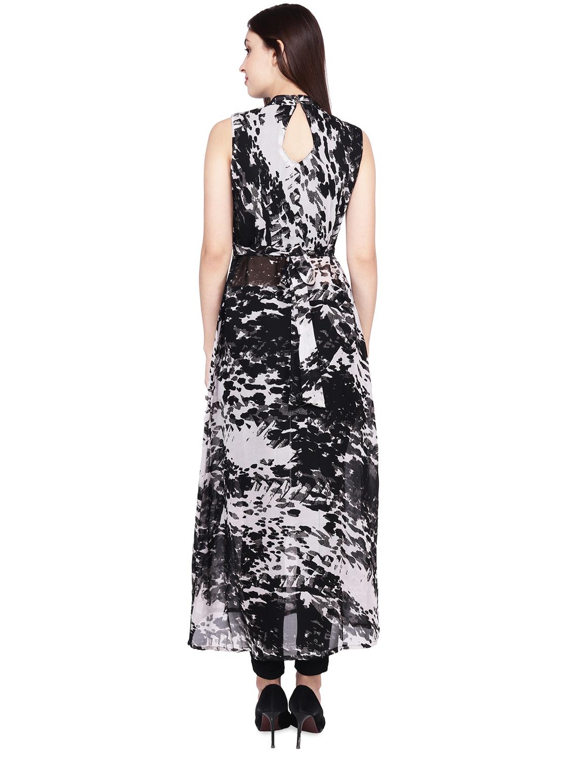 mock neck button detail maxi tunic - 16600183 - Standard Image - 2