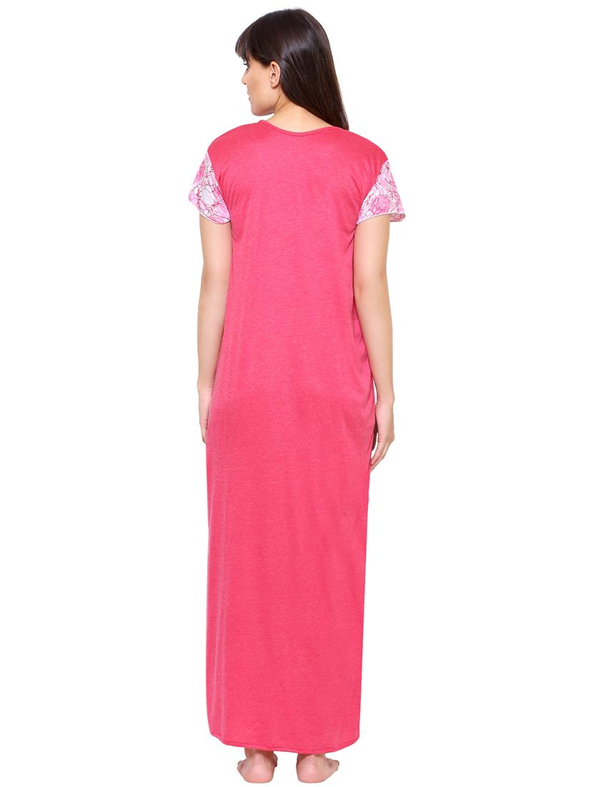 round neck frill trim nighty - 16600838 - Standard Image - 2