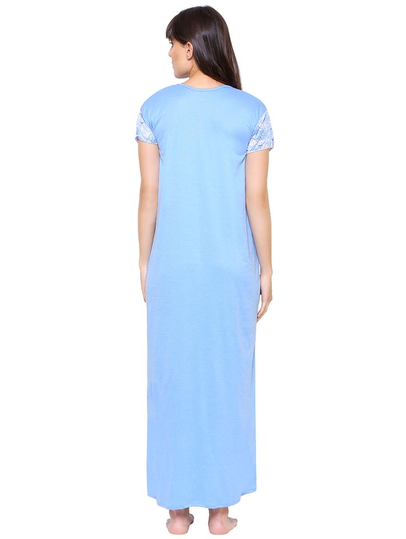 round neck frill trim nighty - 16600839 - Standard Image - 2