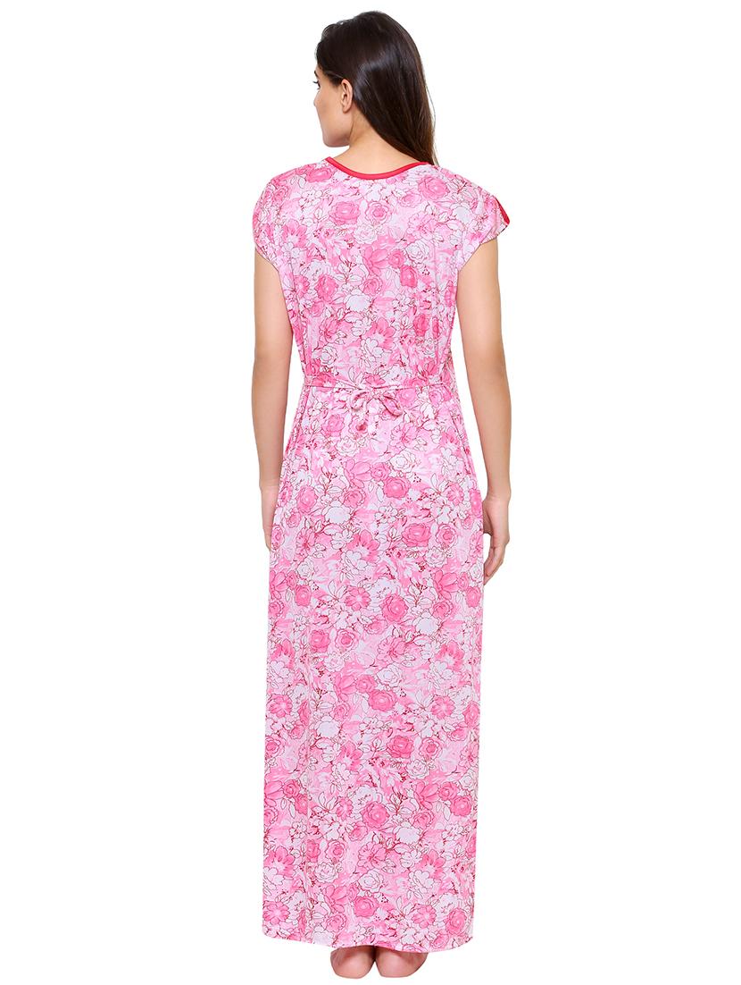 v neck floral nighty - 16600843 - Standard Image - 2