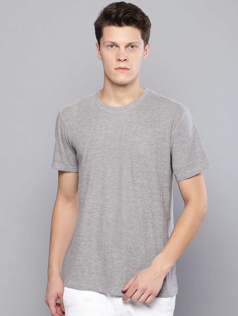 grey solid t-shirt