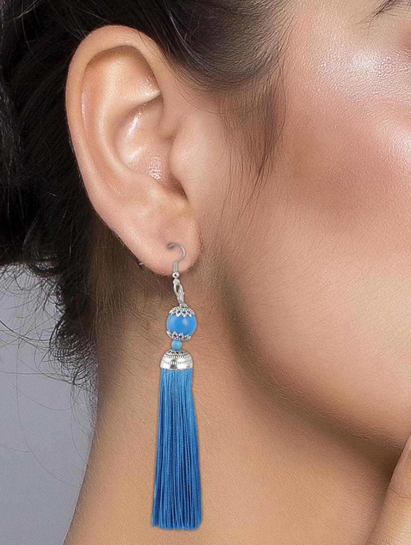 blue metal drop earring - 16603178 - Standard Image - 2