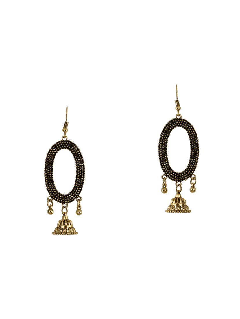 gold metal jhumka earring - 16603248 - Zoom Image - 0