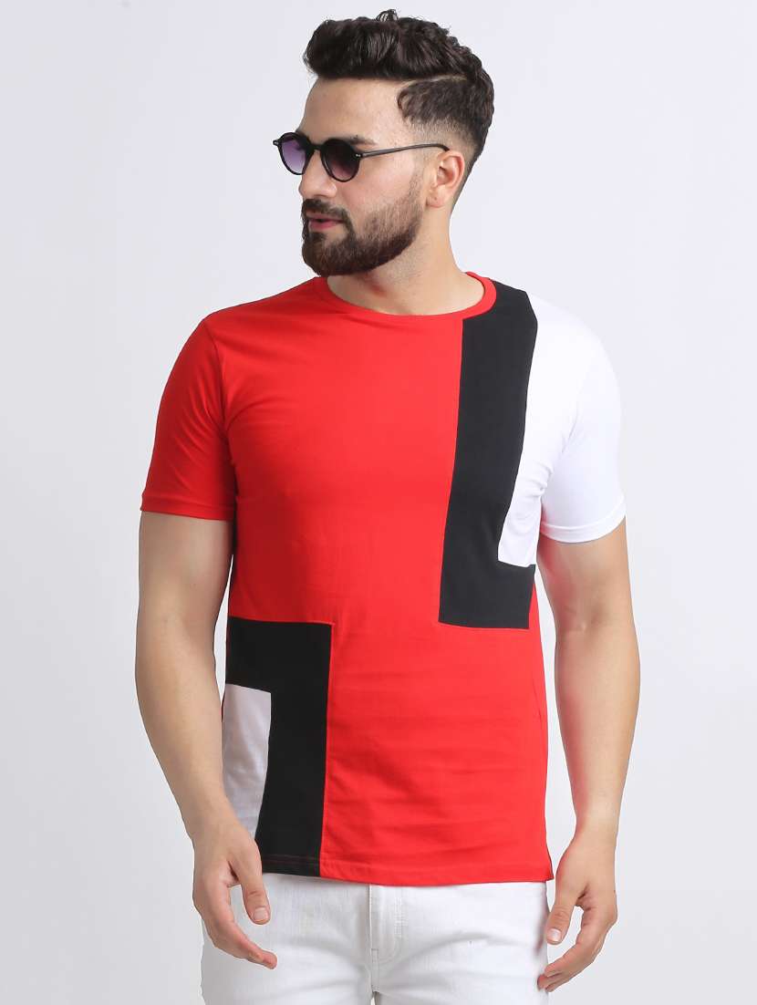 red color block t-shirt