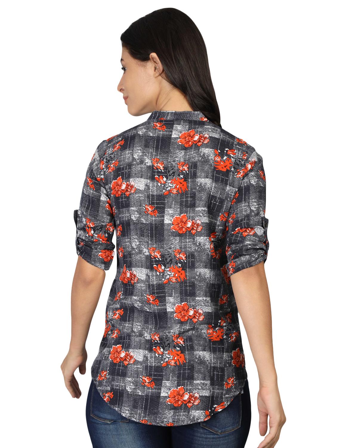 roll up sleeved floral tunic - 16605451 - Standard Image - 2