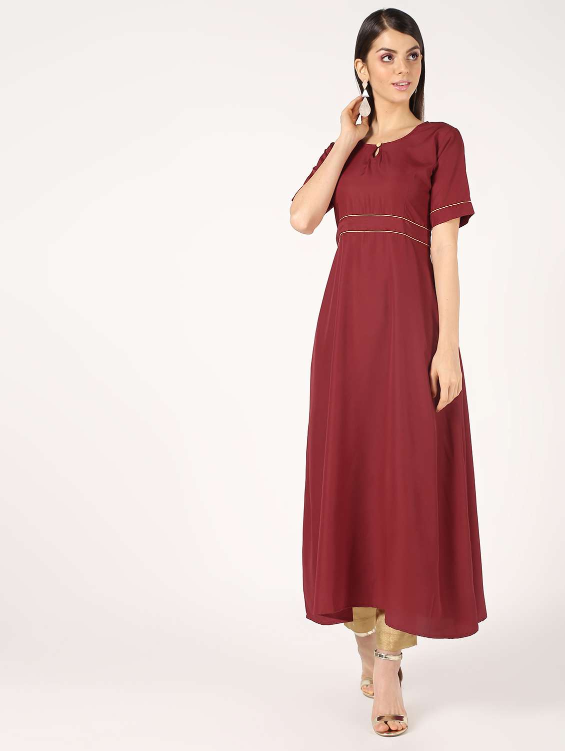 solid a-line kurta