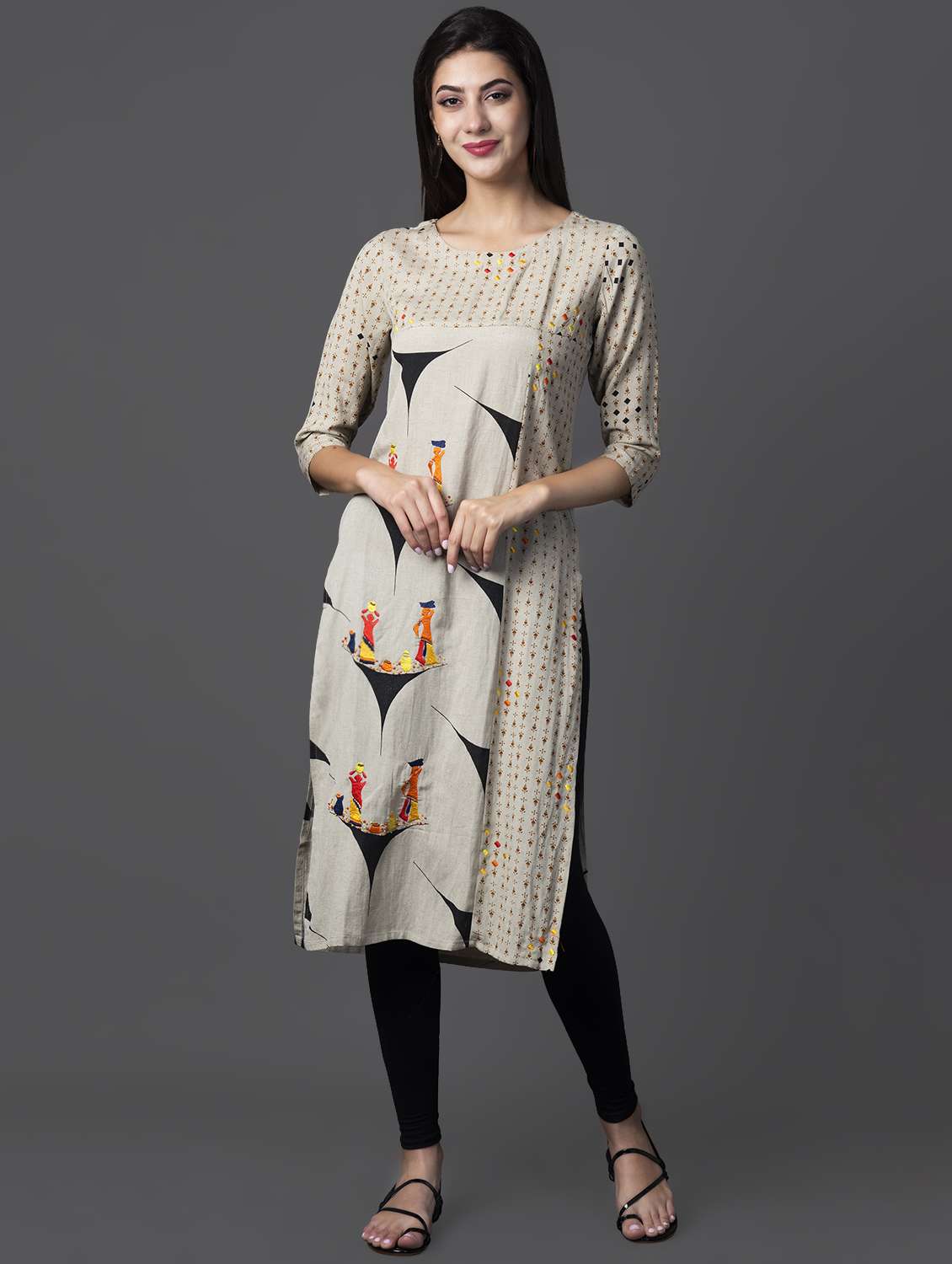 embroidered straight kurta