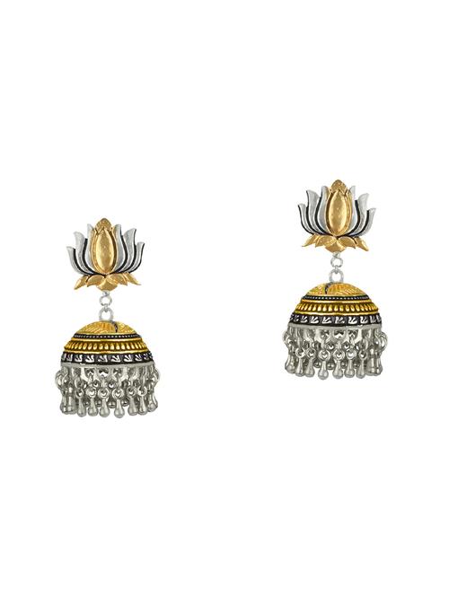 gold metal jhumka earring - 16605808 - Standard Image - 0