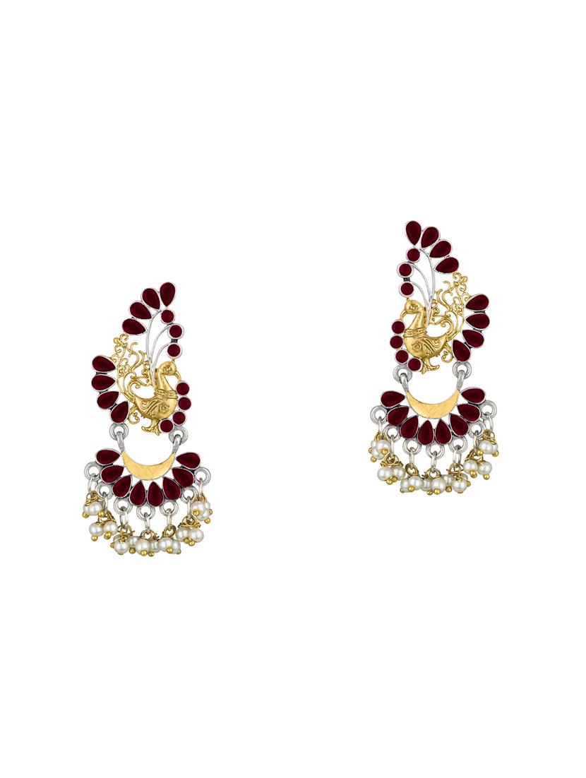 red metal chandellier earring - 16605812 -  Zoom Image - 0