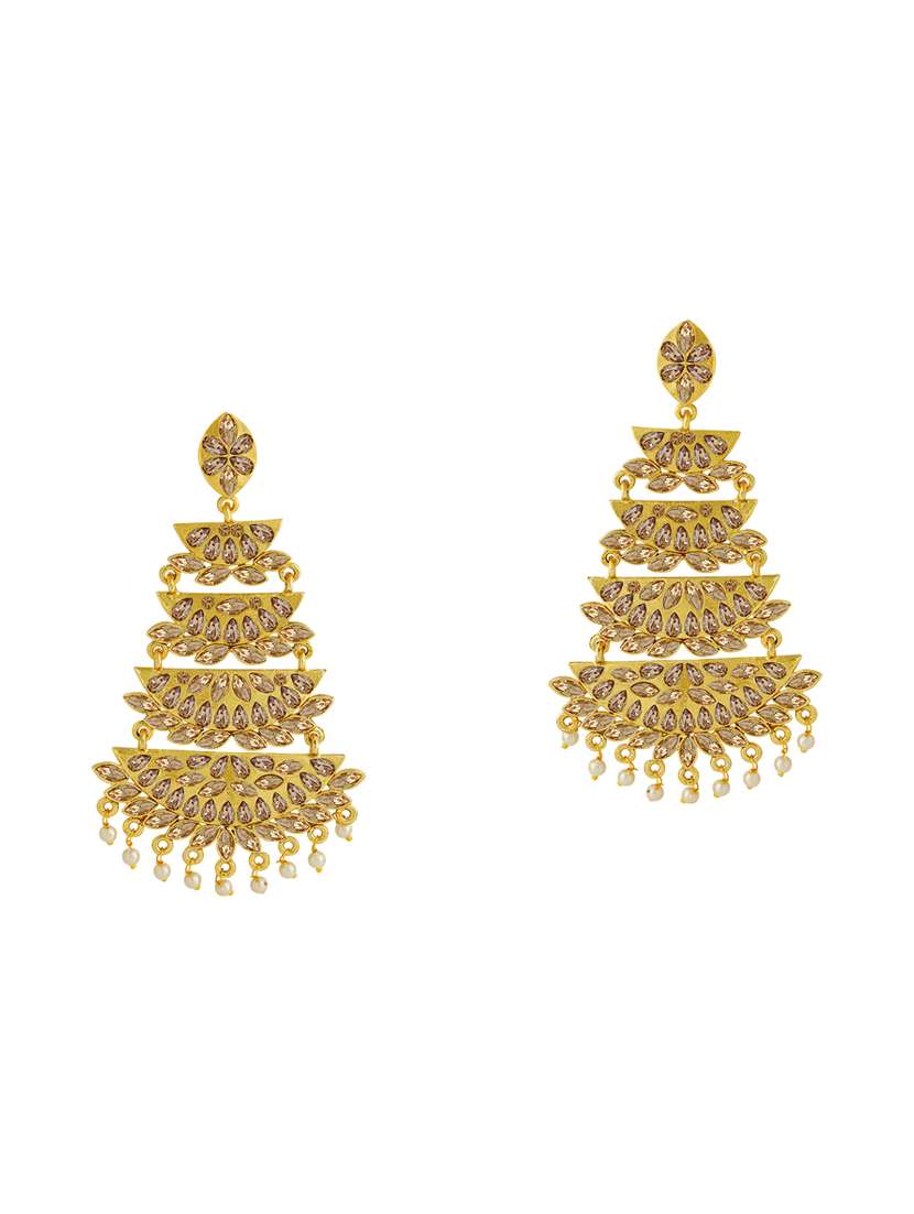 gold metal chandellier earring
