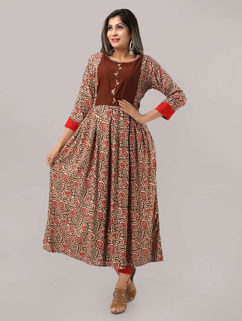 printed flared kurta