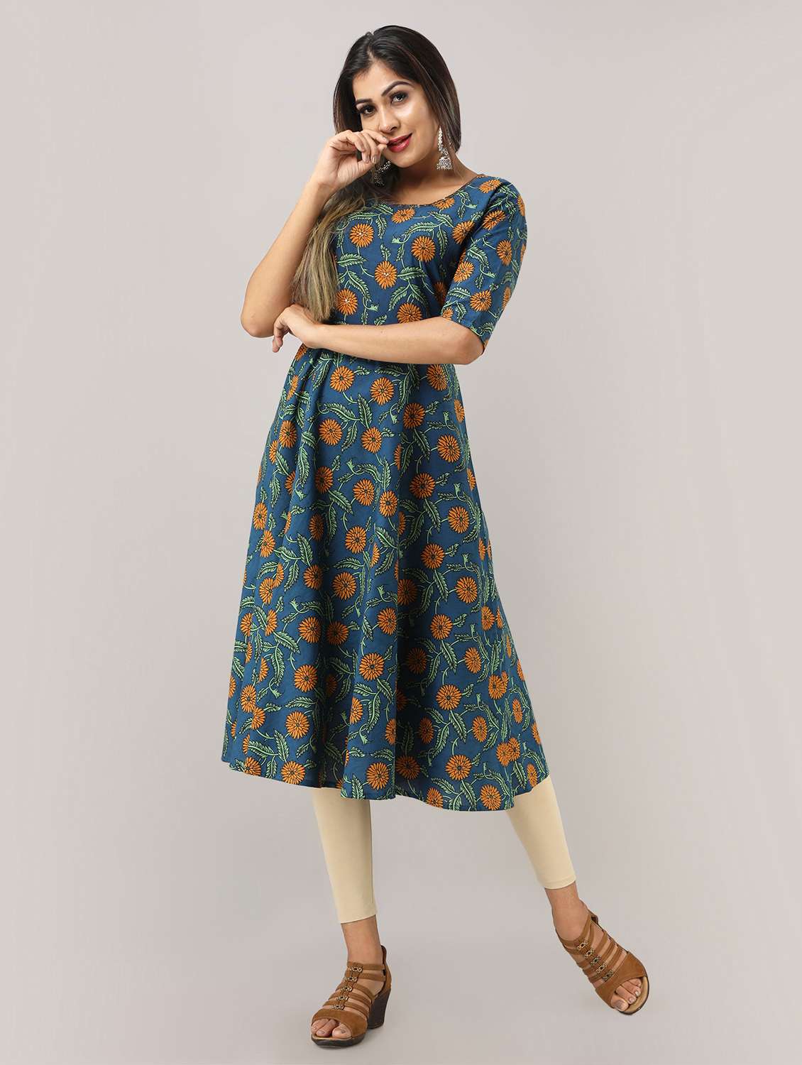 floral flared kurta