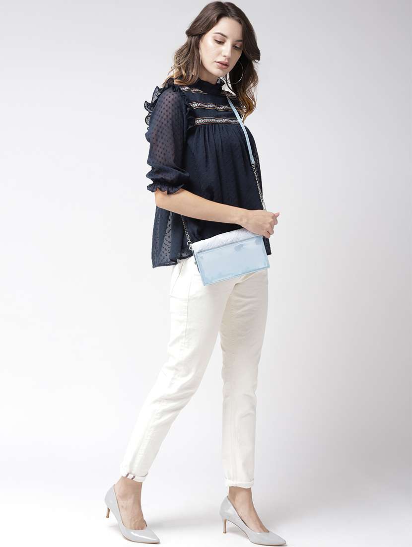 frill detail dobby top 