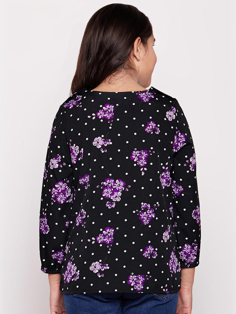 round neck polka dots top - 16612030 - Standard Image - 2