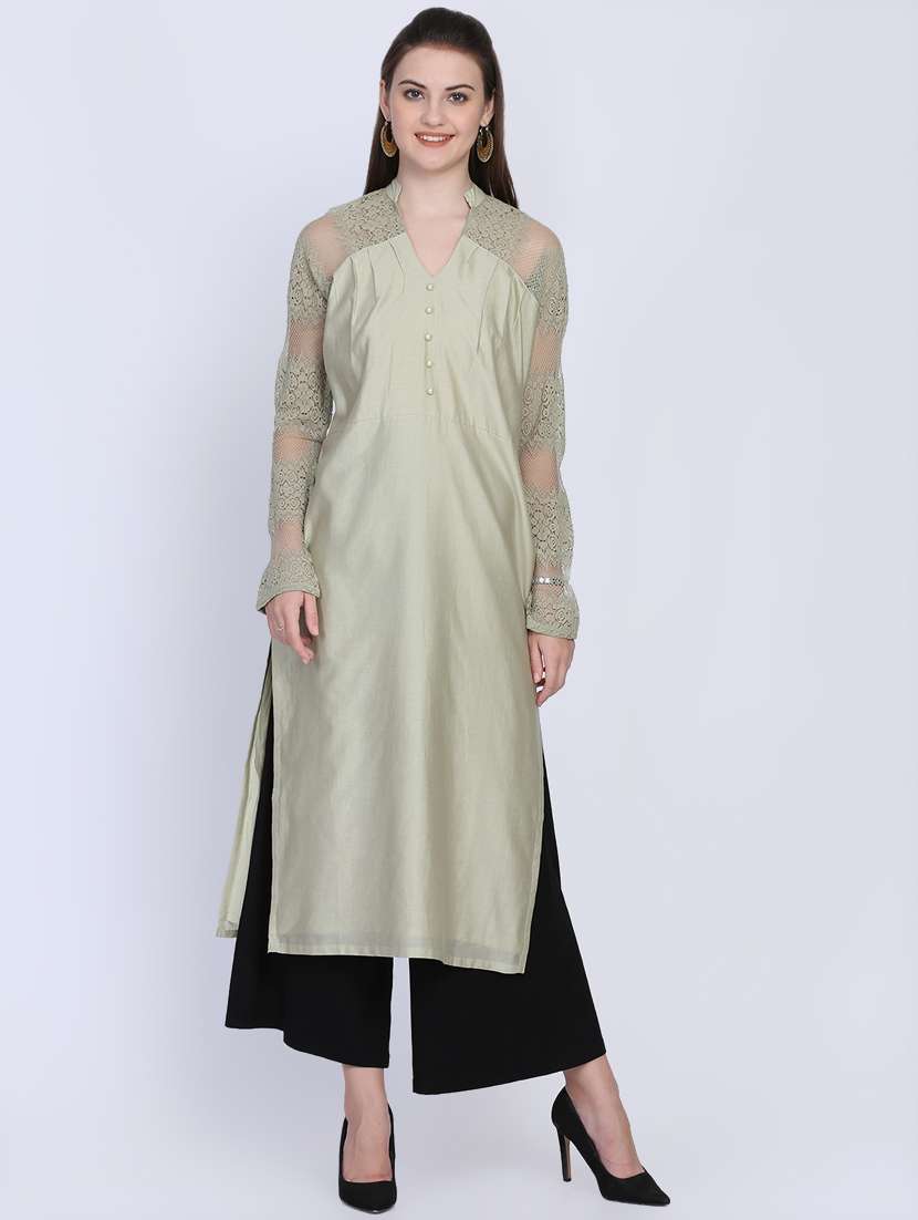 solid straight kurta