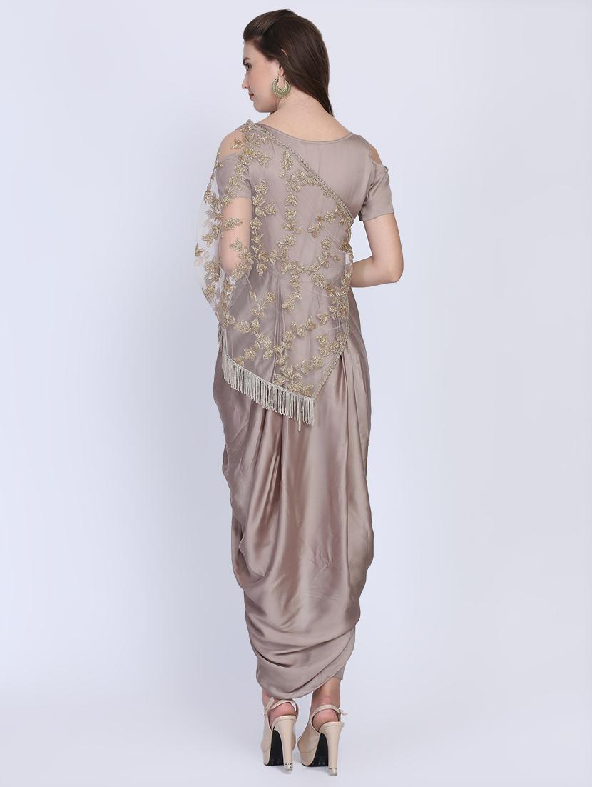 embroidered cowl asymmetric set - 16614908 - Standard Image - 2