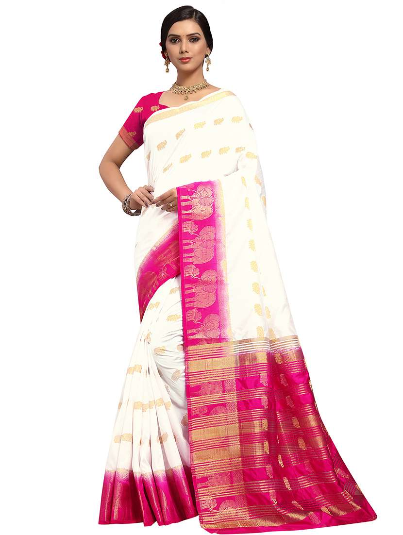 self-design kanjivaram saree with blouse