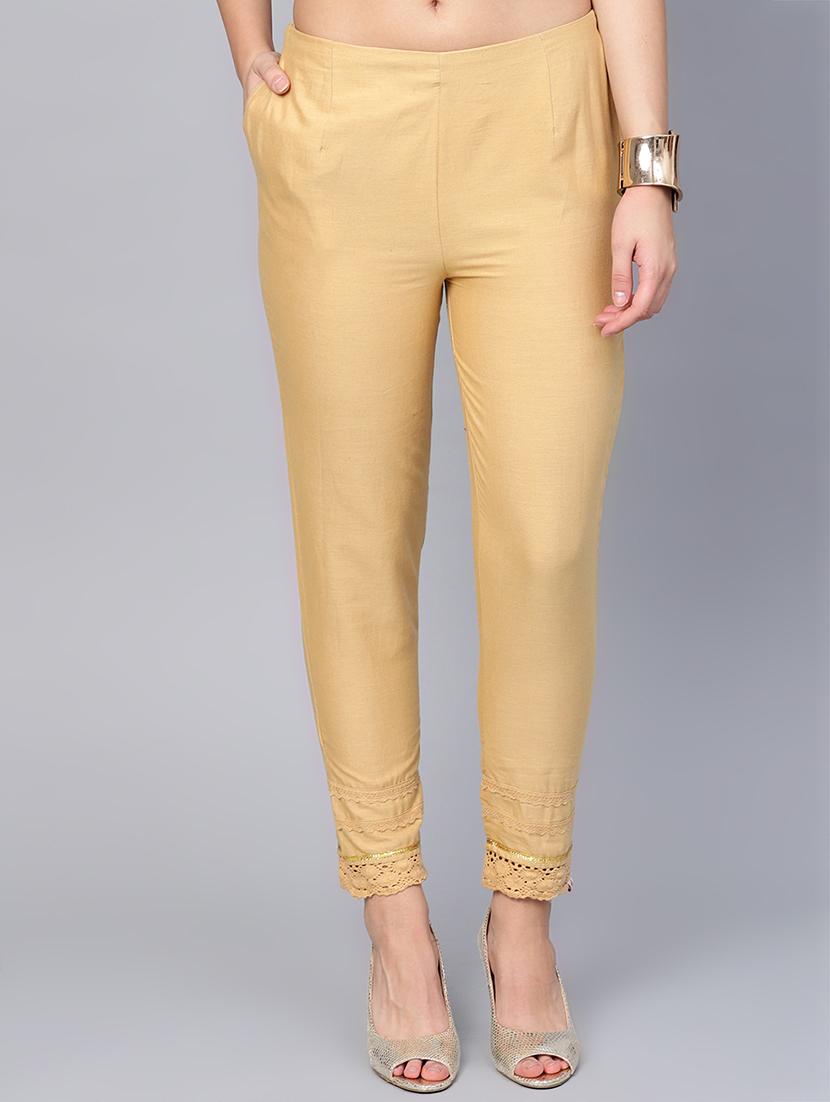 solid straight tapered pant