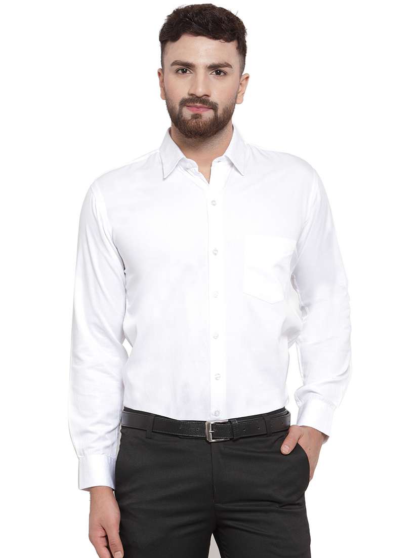 white solid formal shirt