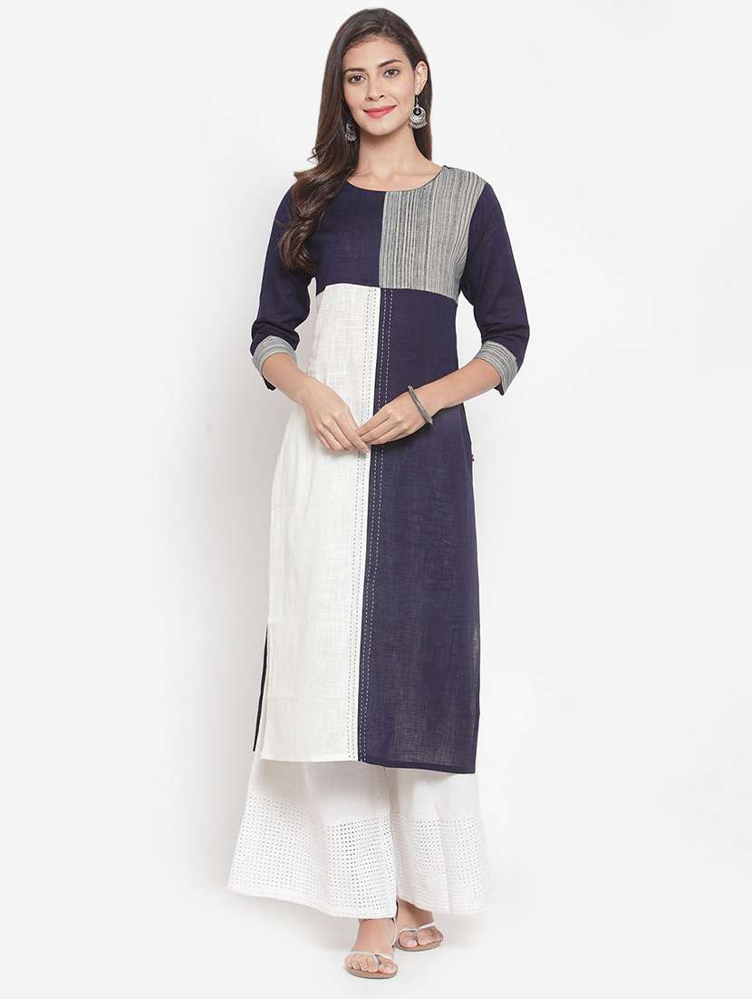 contrast straight kurta