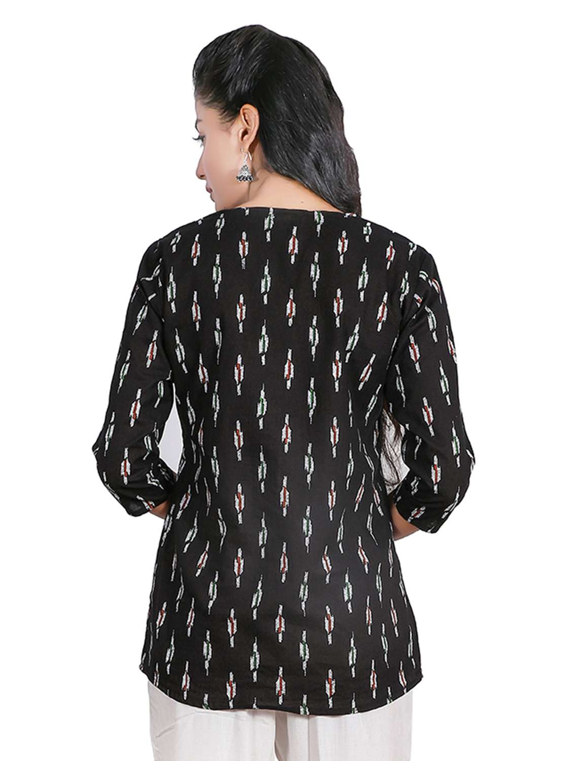 women's straight round neck top - 16630742 - Standard Image - 2