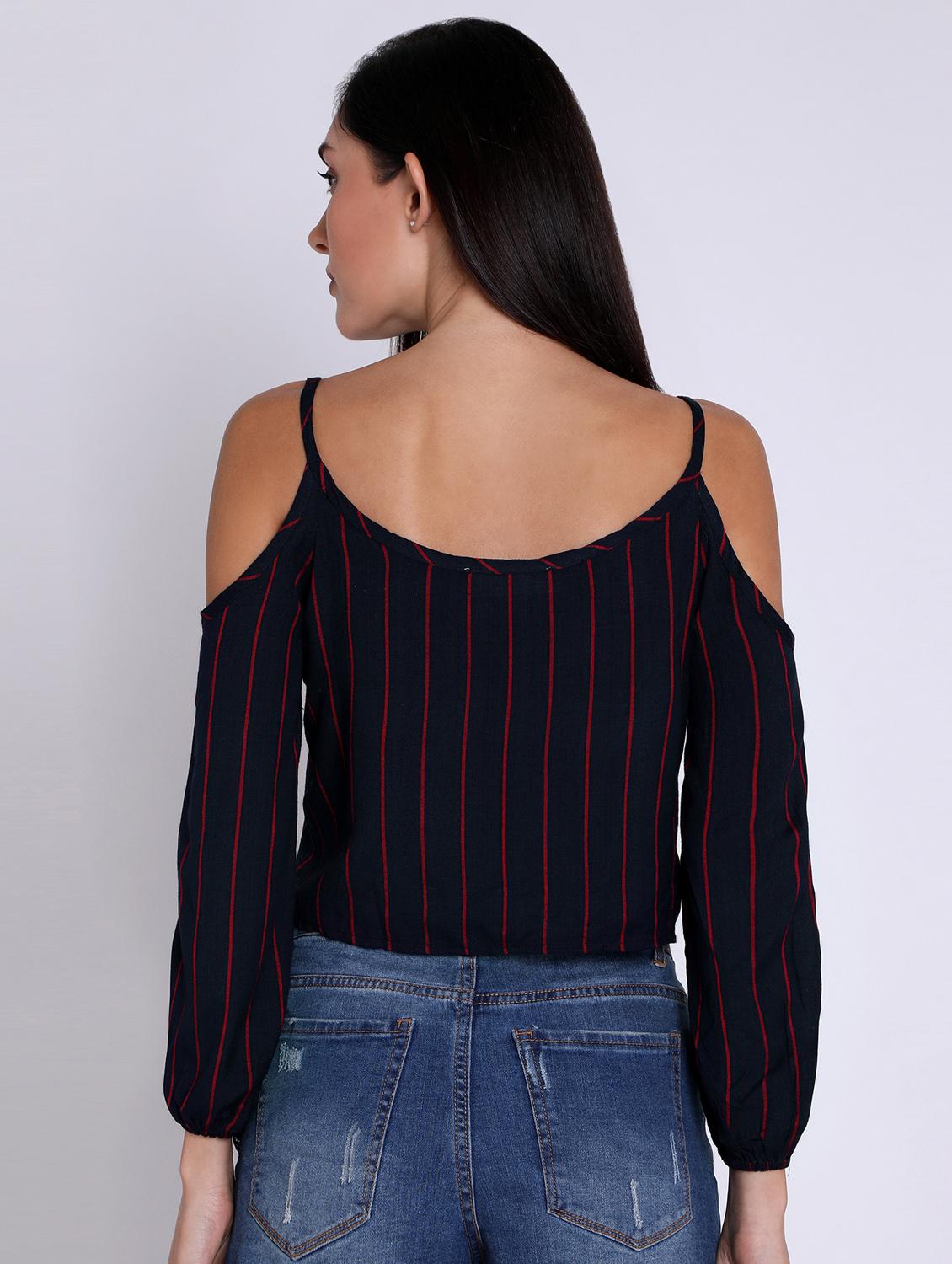 women's crop shoulder strap top - 16631895 - Standard Image - 2