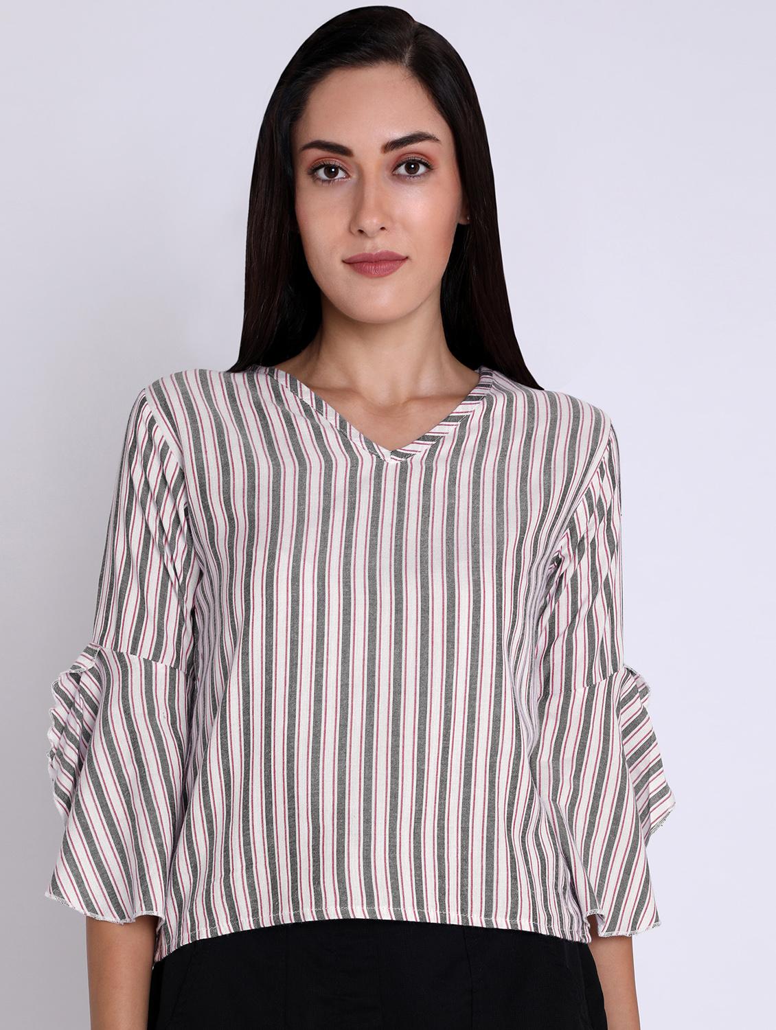 women's straight v neck top - 16631897 -  Zoom Image - 0