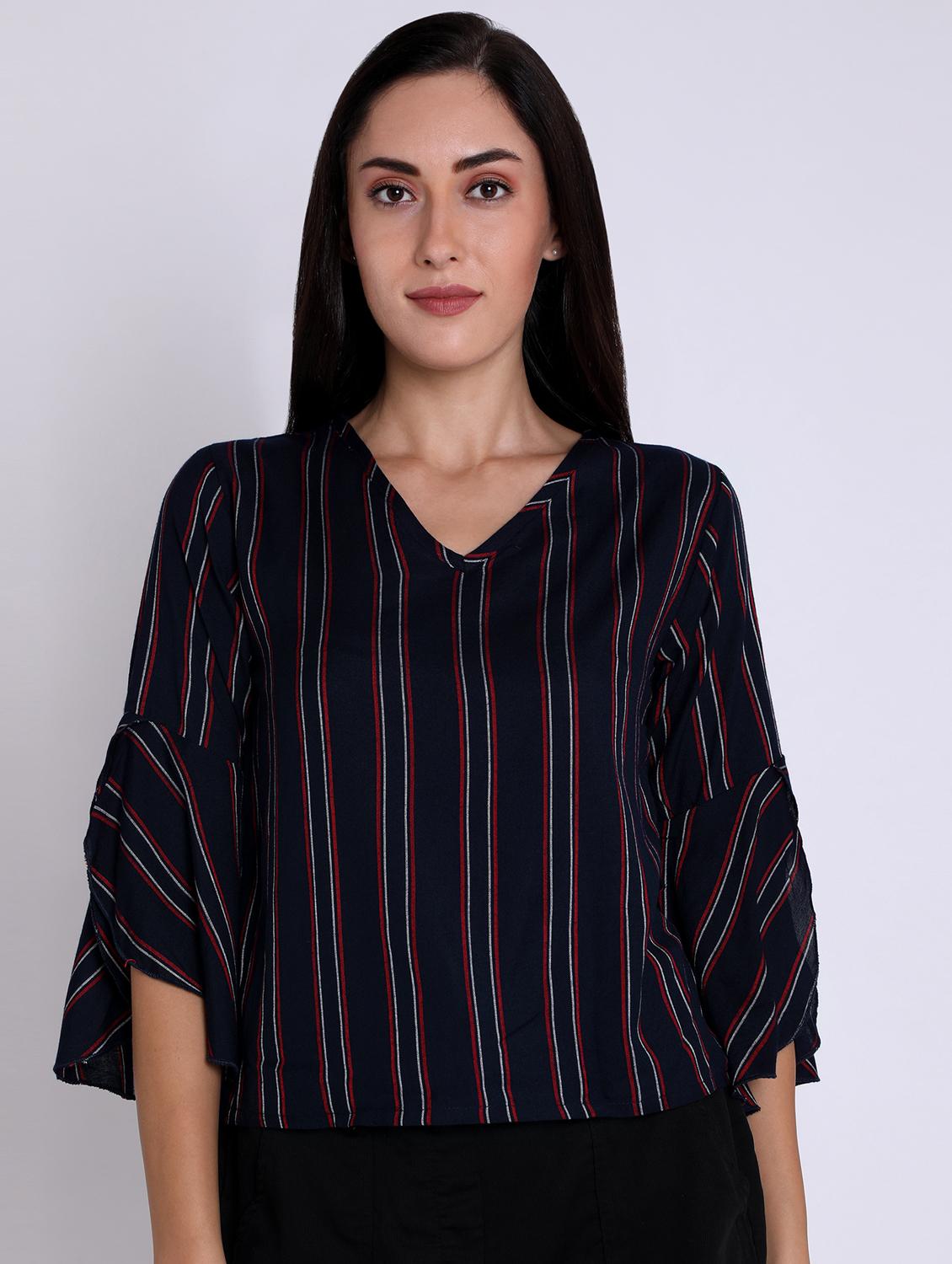 women's straight v neck top - 16631898 -  Zoom Image - 0