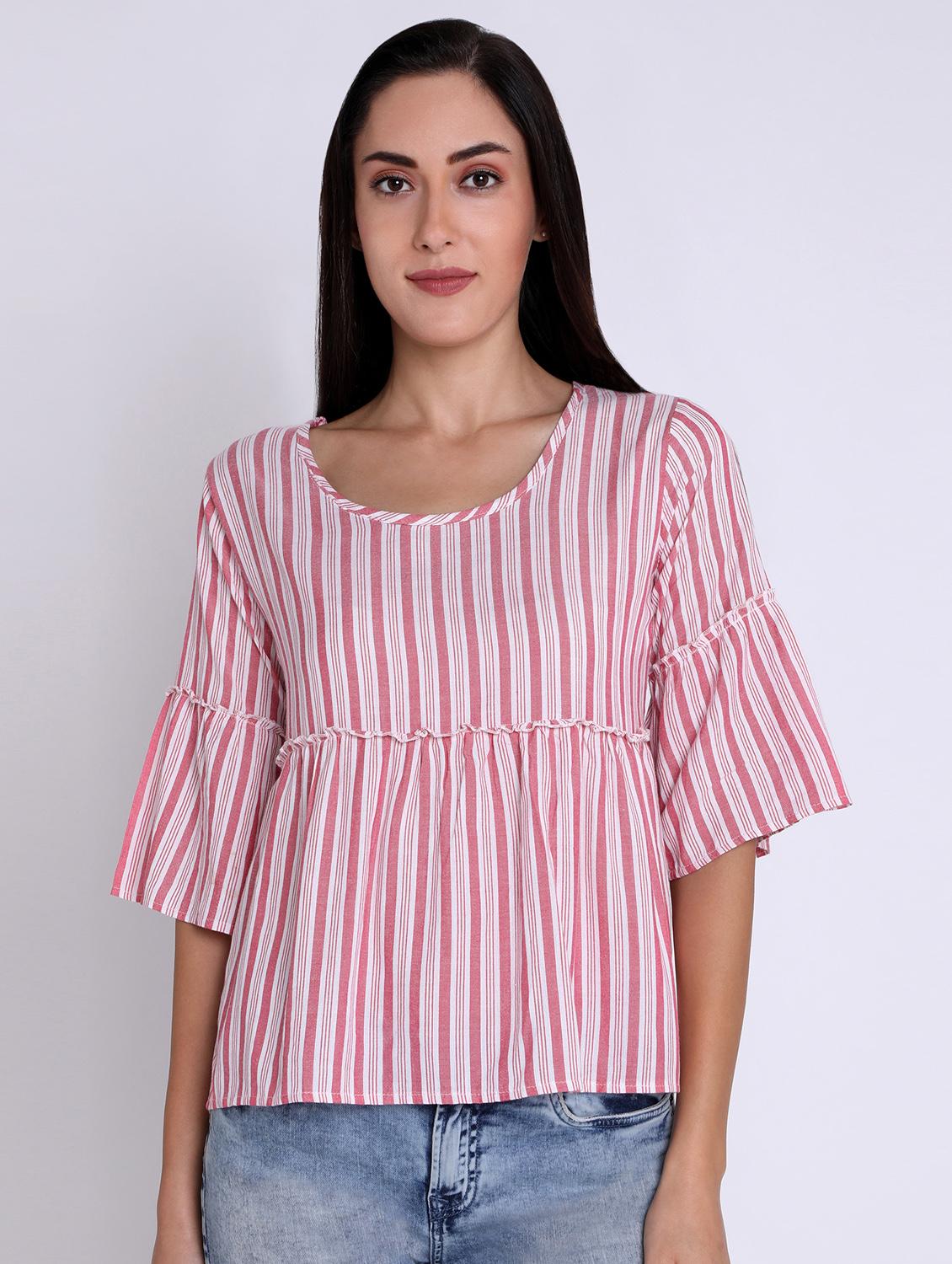 women's peplum round neck top - 16631899 - Zoom Image - 0