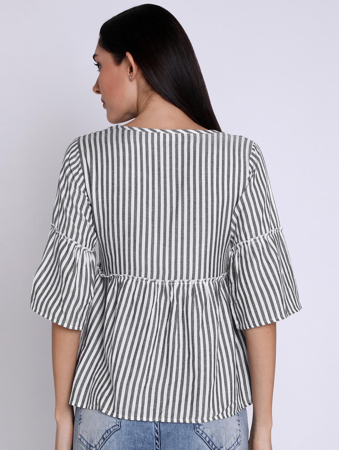 women's peplum round neck top - 16631900 - Standard Image - 2