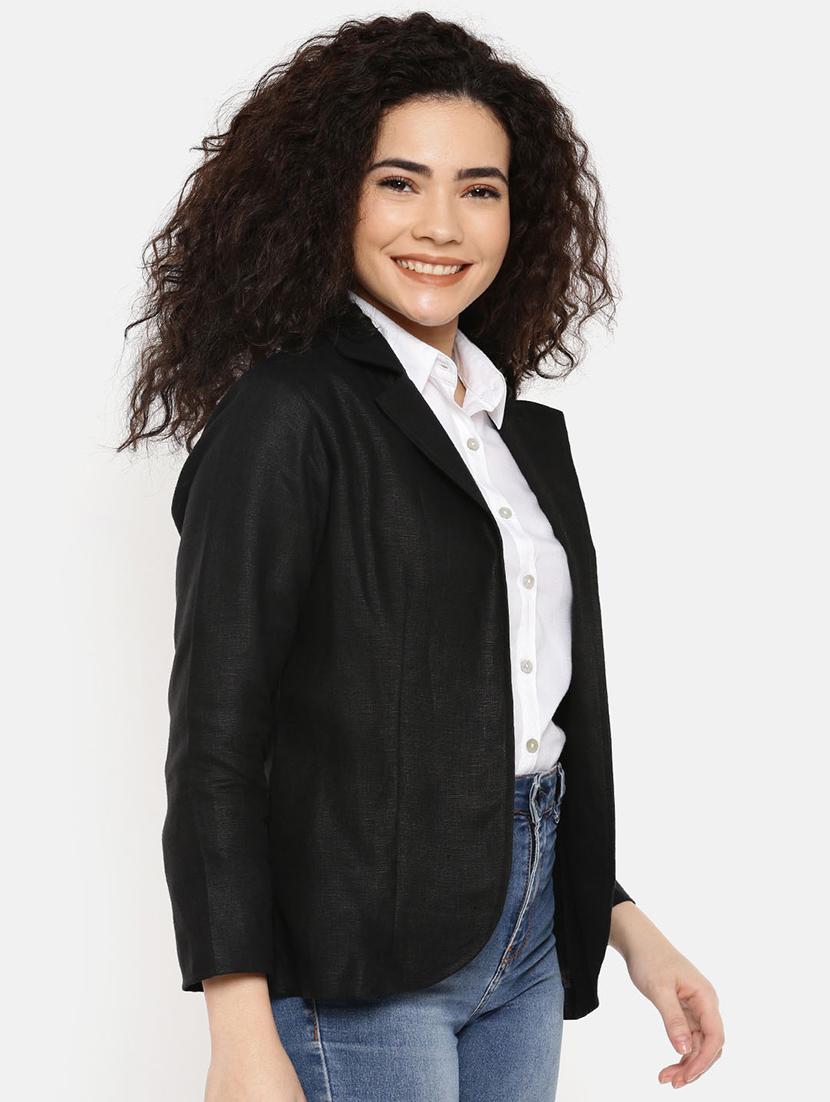 lapel neck long sleeved coat - 16632066 - Standard Image - 2