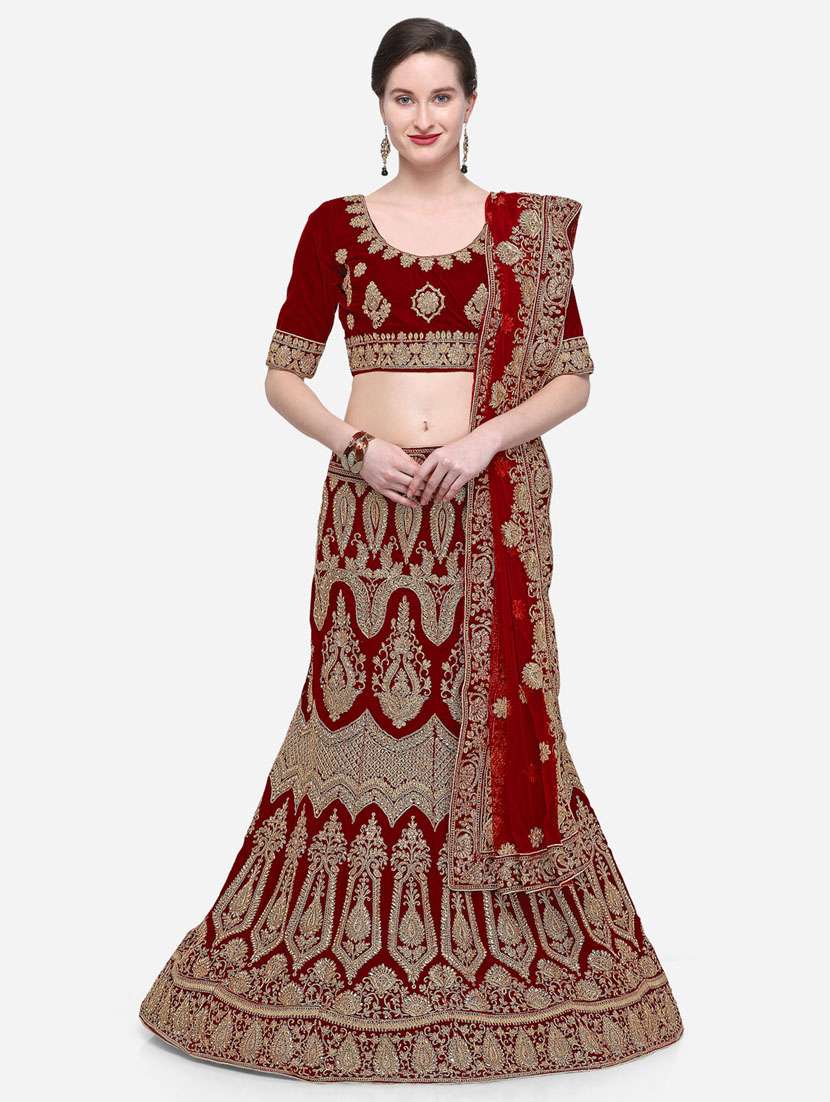 embroidered a-line lehenga