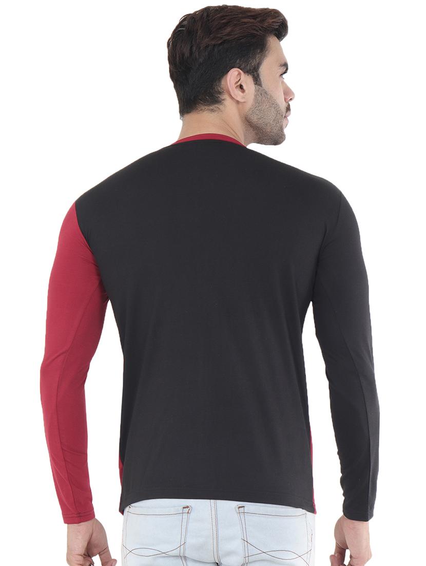black color block cut & sew t-shirt - 16633123 - Standard Image - 2