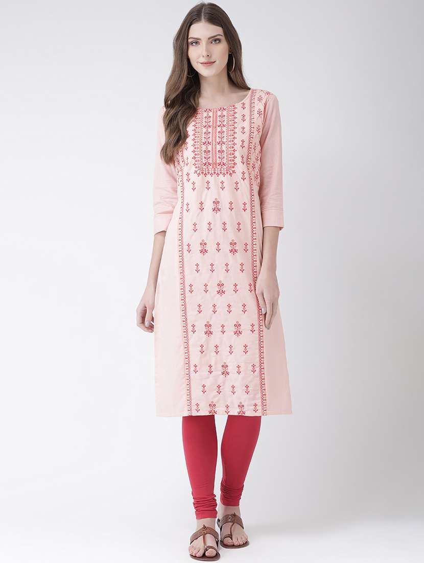embroidered straight kurta