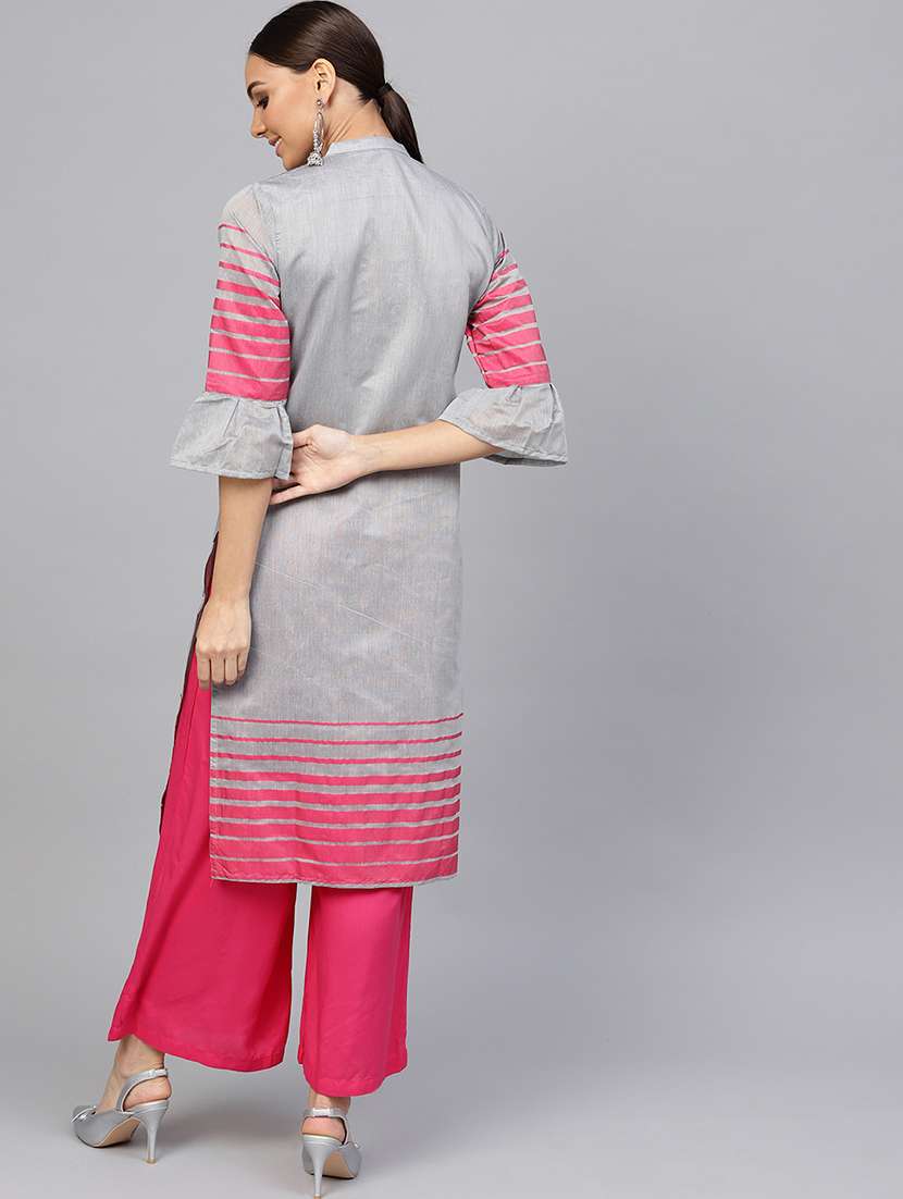 striped straight kurta - 16634739 -  Standard Image - 2