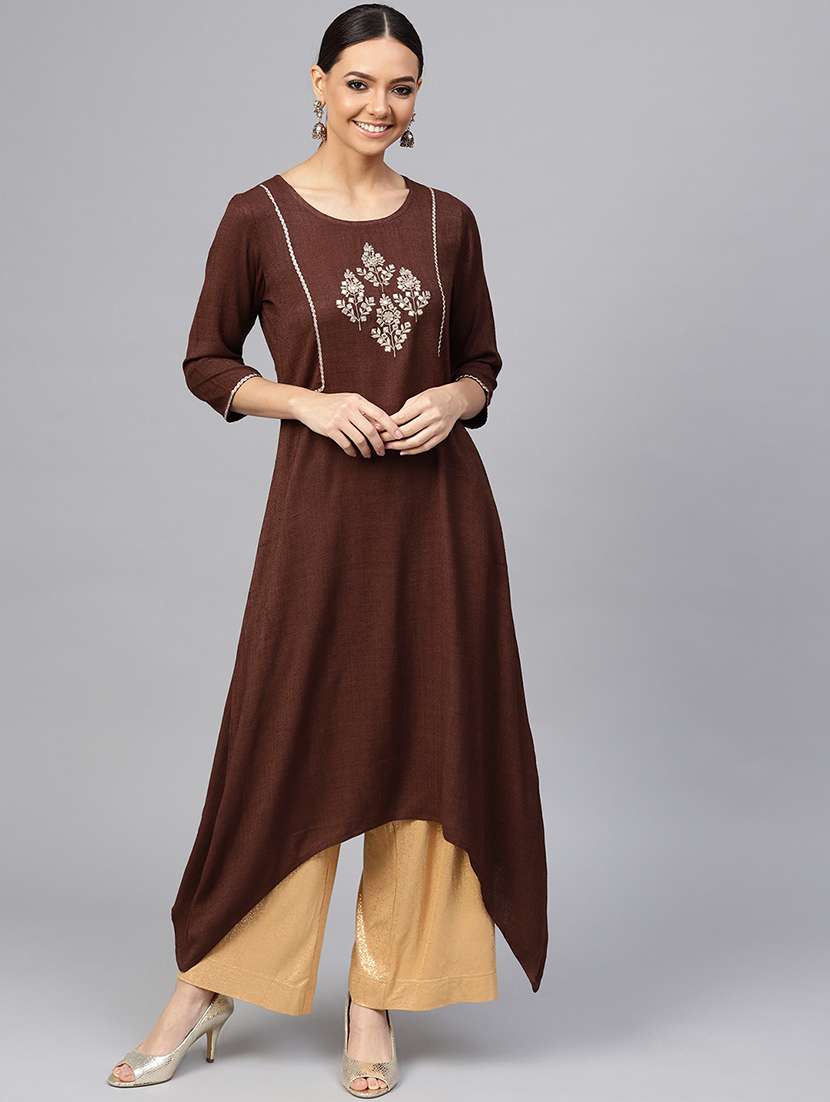 embroidered asymmetric kurta