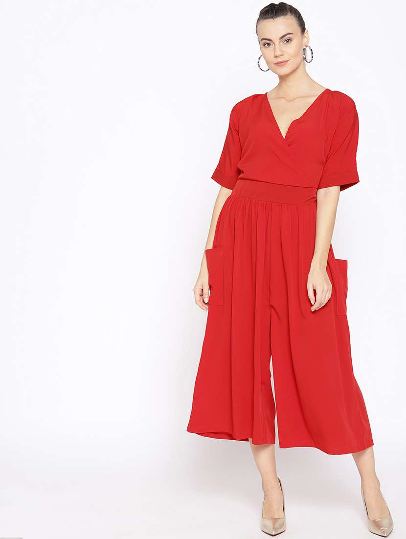tie back solid jumpsuit 