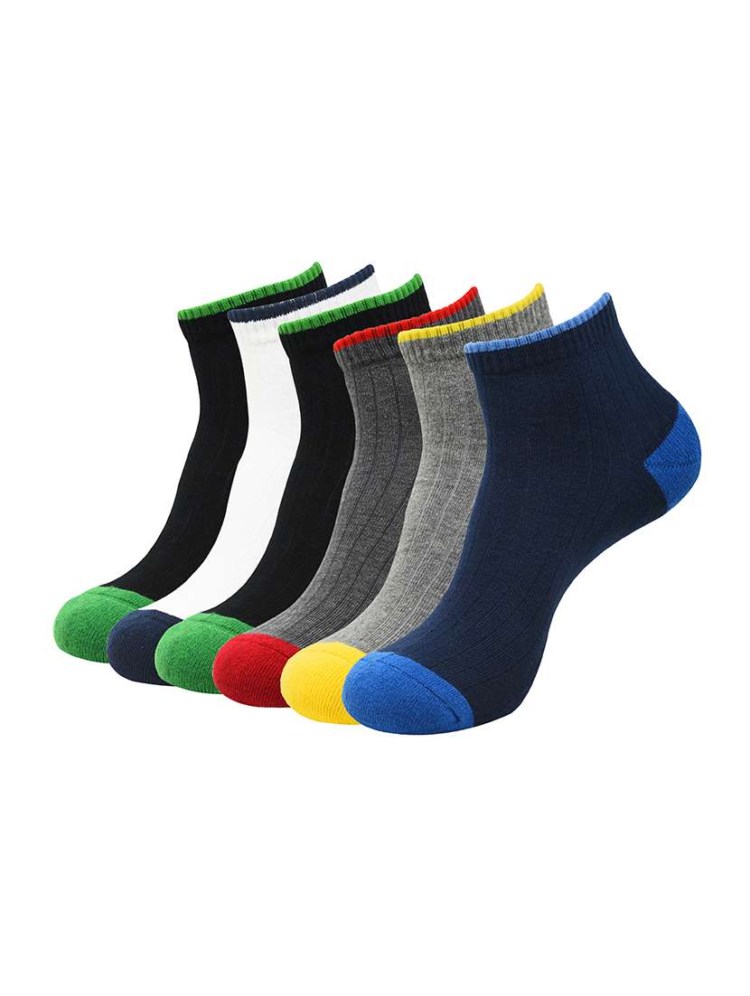 men pack of 6 printed above ankle length socks