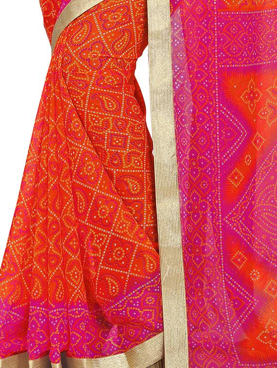 floral printed saree with blouse - 16637757 - Standard Image - 2