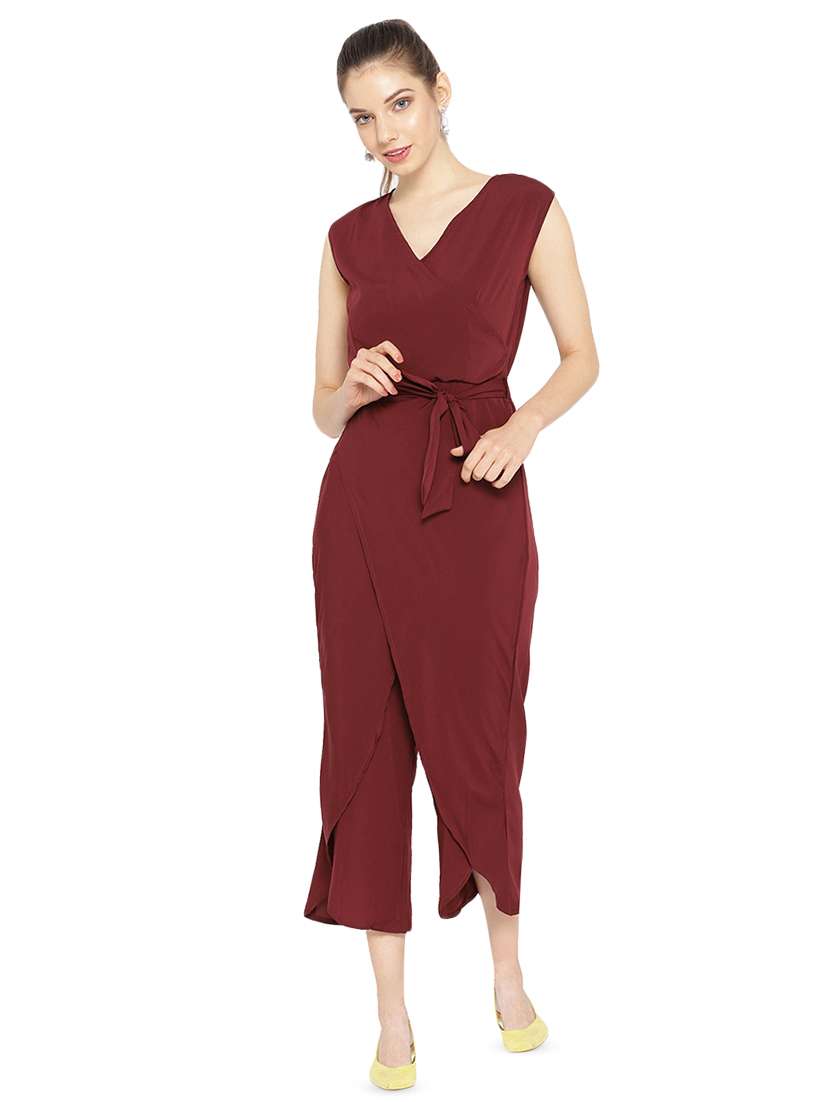 tie front layered jumpsuit 