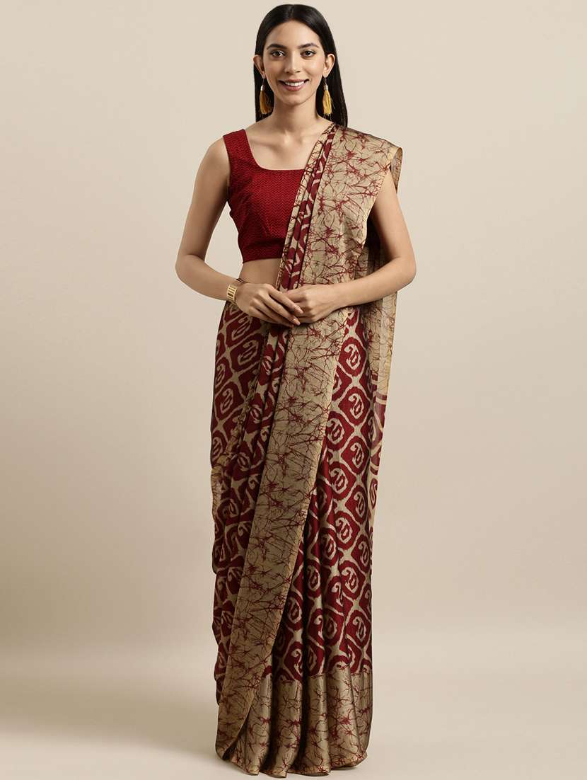 paisley printed saree with blouse