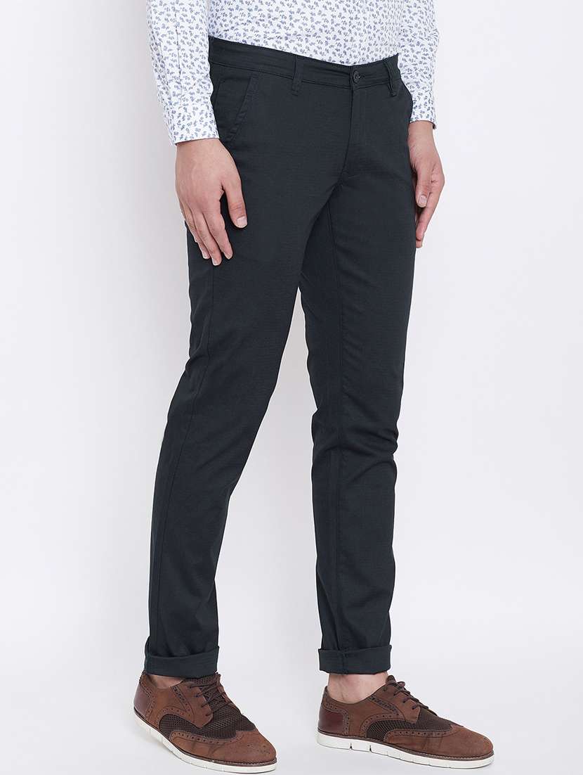 navy blue textured chinos  - 16640394 -  Standard Image - 2