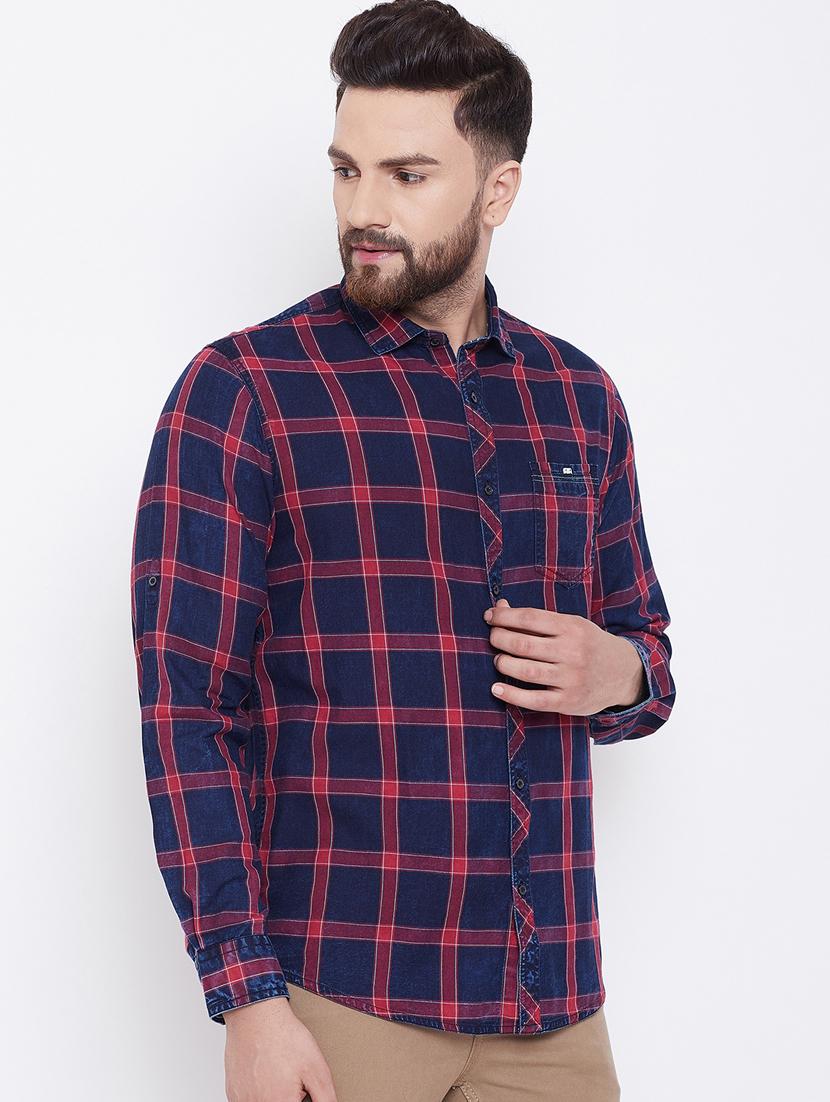 red checkered casual shirt - 16640430 - Standard Image - 2