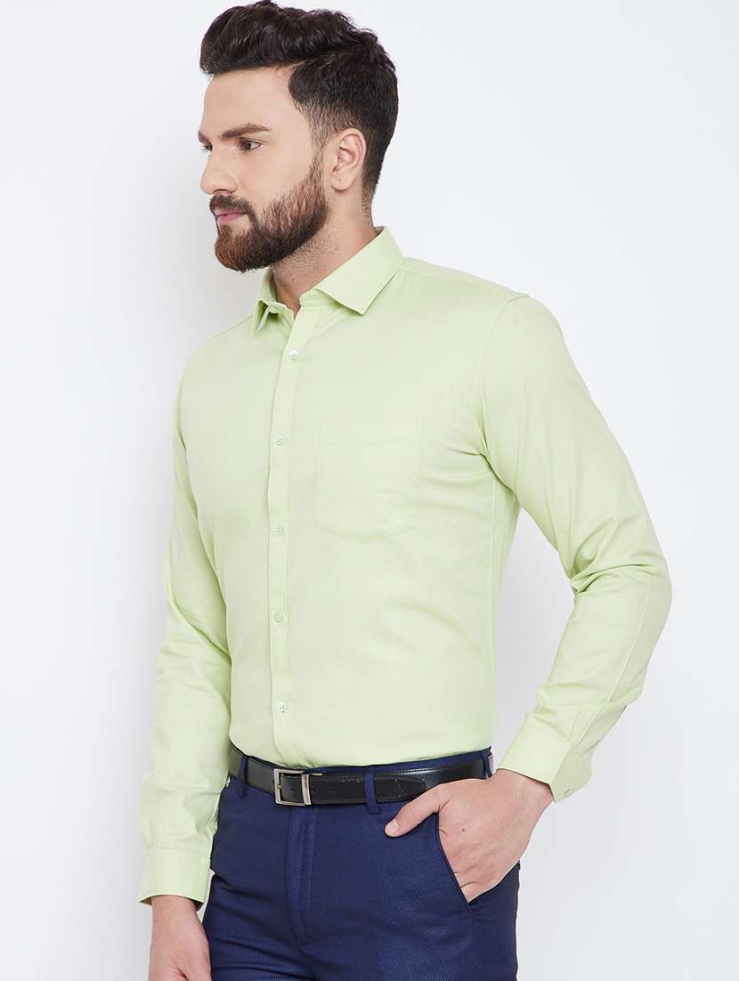 green solid formal shirt - 16640440 - Standard Image - 2
