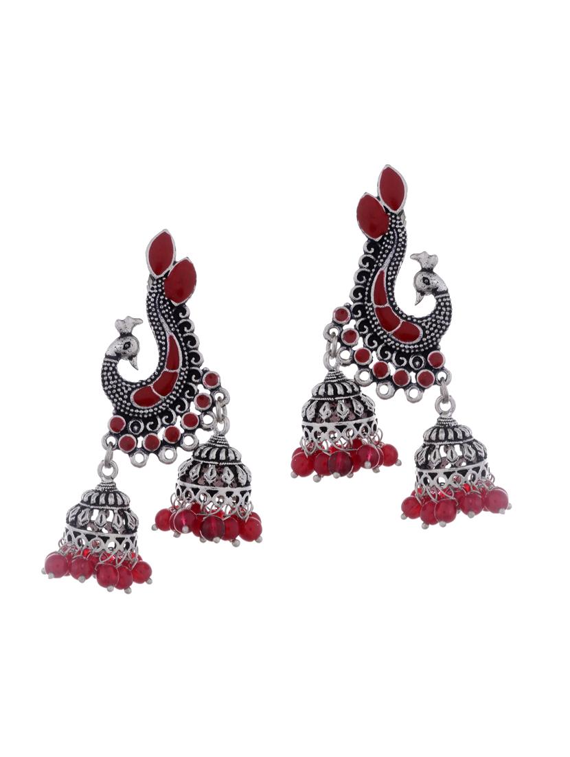 silver plated jhumka earring  - 16641432 -  Zoom Image - 0