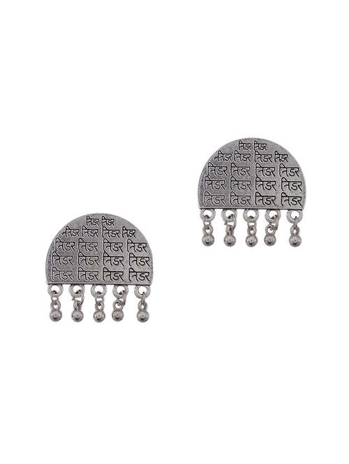 silver metal earring - 16641444 -  Standard Image - 0